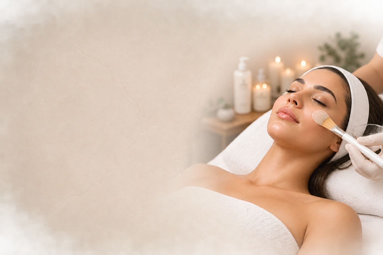 Esthetician providing a personalized facial treatment for healthy-looking skin .
